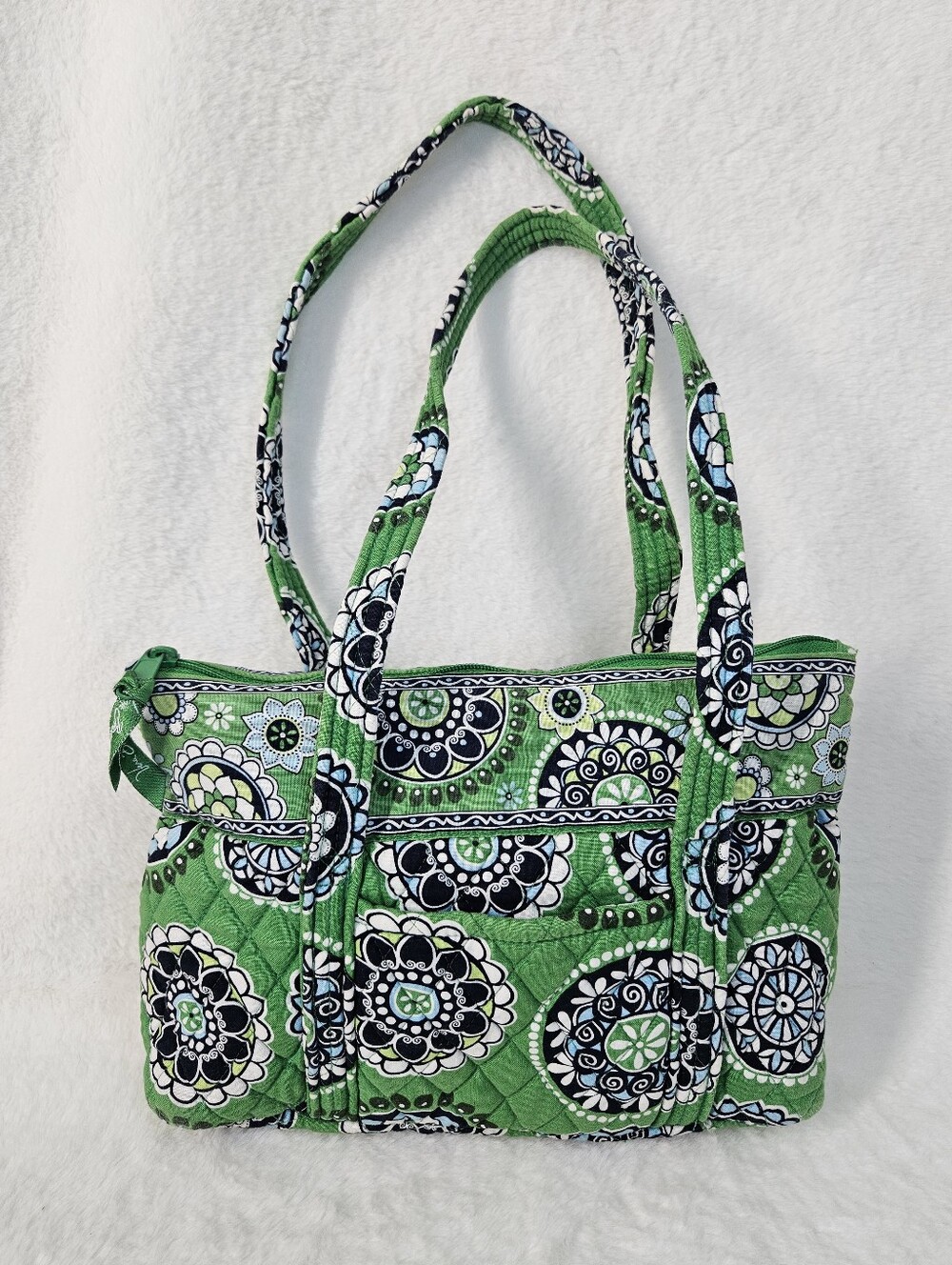 Vera Bradley Green Quilted Floral Tote Bag